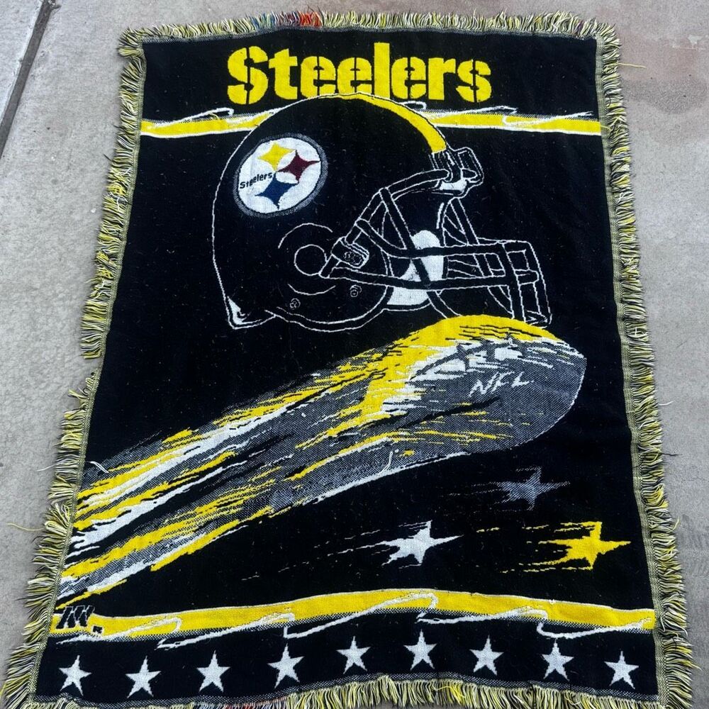 Steelers Yellow Black Tapestry Blanket Wall Hanging Small